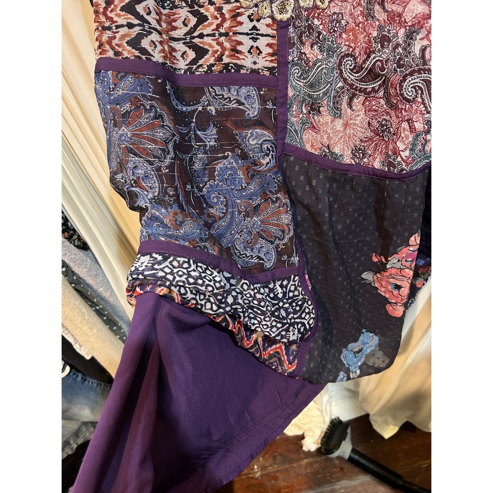 Soft Surroundings Patchwork Tunic Blouse Top Flor… - image 7